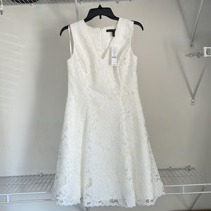 NWT White lace A-Line sleeveless size 8 dress